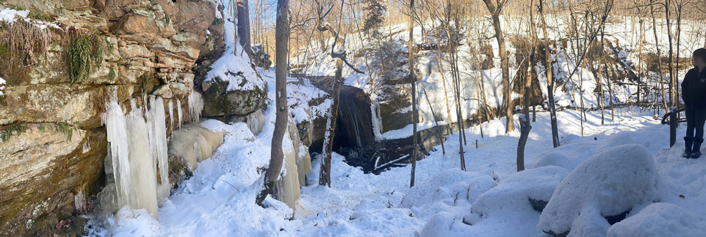 Stephens' Falls at Winter in Governor Dodge State Park in Wisconsin