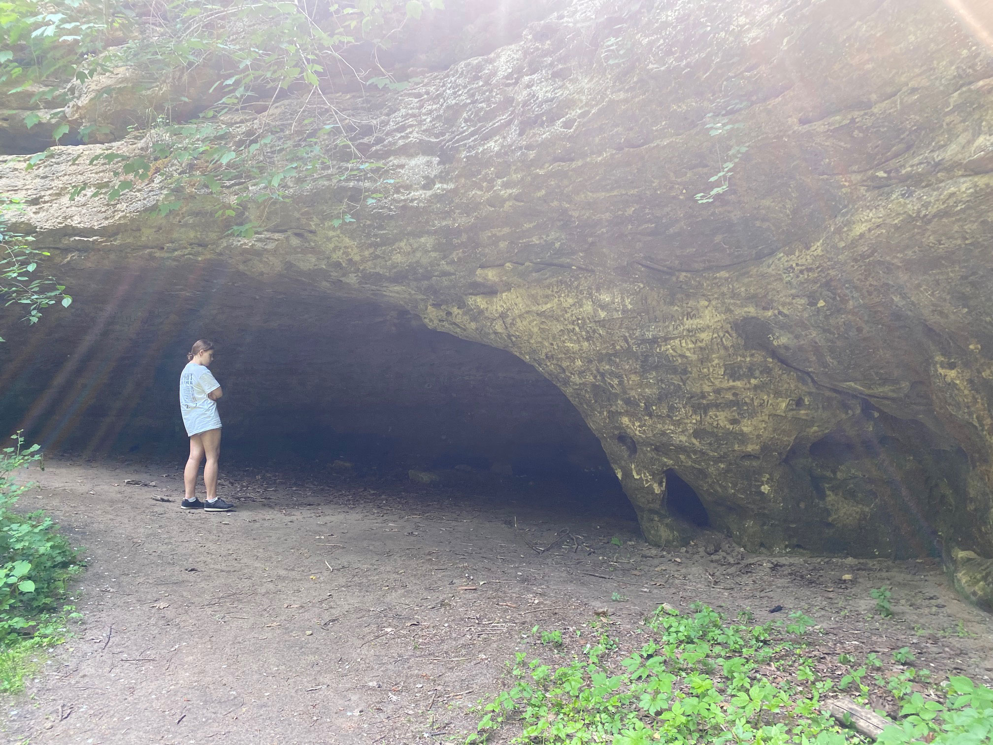 The natural shelter at Wisconsin's Natural Bridge State Park 