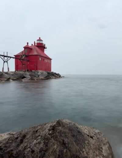 Sturgeon Bay Pierhead lighthouse, one of many Door County Lighthouses