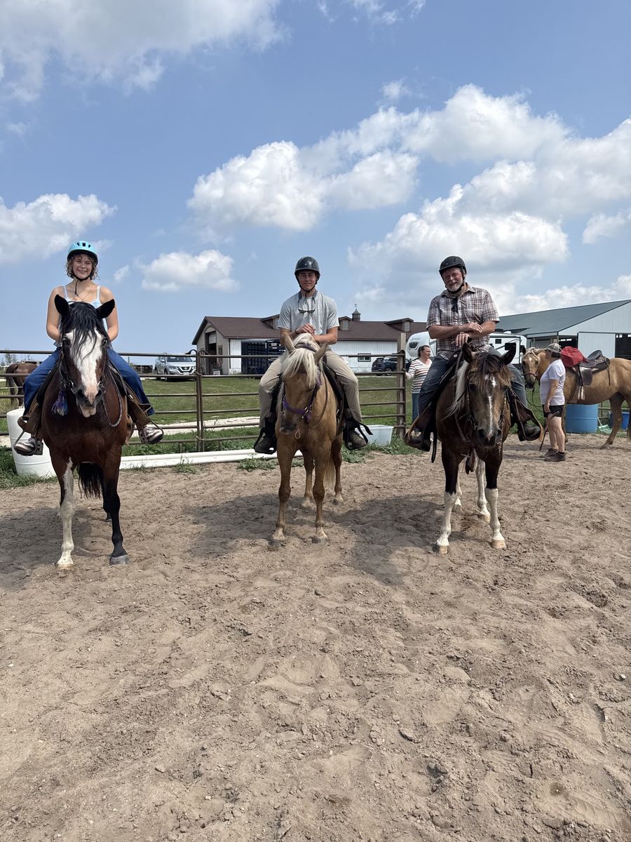 Our family on horseback at Door County Horsemanship
